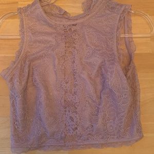 purple lace collared shirt